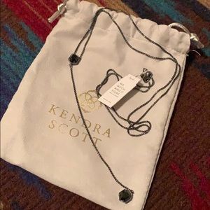 Kendra Scott NTW Tomon Gunmetal Y Necklace Black
